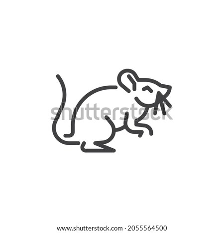 Mouse animal line icon. linear style sign for mobile concept and web design. Rat, rodent outline vector icon. Symbol, logo illustration. Vector graphics Royalty-Free Stock Photo #2055564500