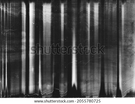Old film texture. Dust scratch overlay. Grunge filter. Black white distressed glitch mask with grain stains effect abstract layer. Royalty-Free Stock Photo #2055780725