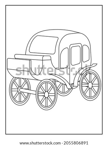 Vehicle Coloring Book Pages for Kids. Coloring book for children. Vehicles. Transports.