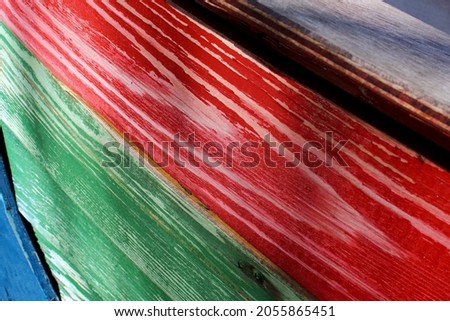 close-up colorful wooden boat detail 