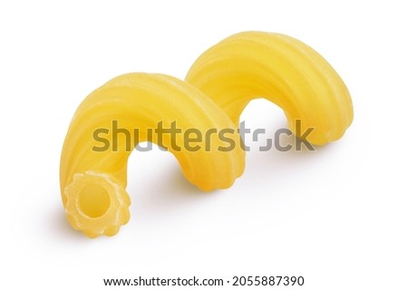 raw pasta cavatappi isolated on white background with clipping path and full depth of field. Royalty-Free Stock Photo #2055887390