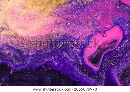 PHOTOGRAPH of Creative trendy marbling background. Photo of floating paints texture