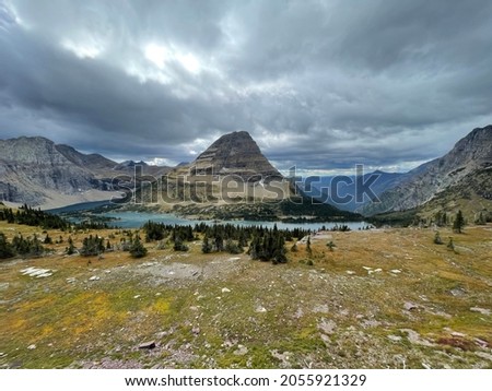 Bear Hat Mountain on Hidden Lake in Glacier National Park in Montana