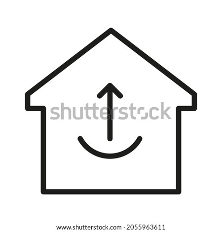 Vector Line Icon Related Home, Cottage, House, Building 