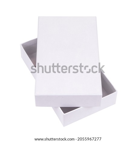 white gift box open and isolated on white background