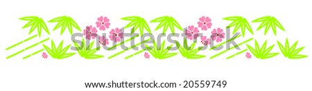 bamboo, bamboo leaf and flowers pattern