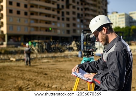 Engineering surveys for construction Cadastral works
geological surveys
 Royalty-Free Stock Photo #2056070369