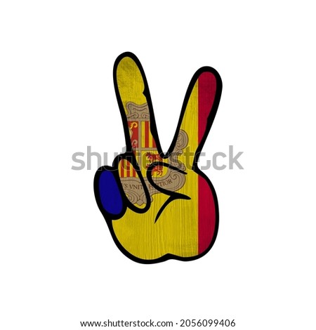 World countries. Hand sign Victory. Andorra
