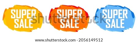 Super Sale banners, discount tags design template