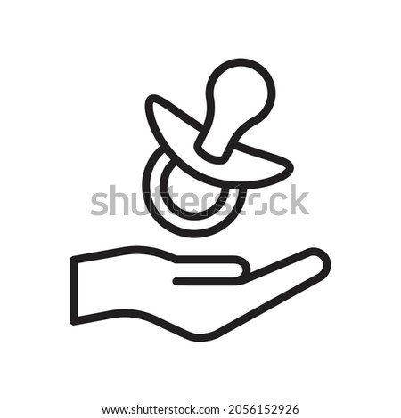 Hand holding baby pacifier icon design vector illustration