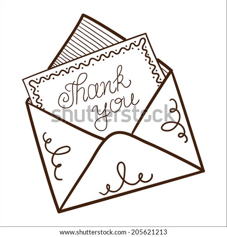 Envelope with thanksgiving text.