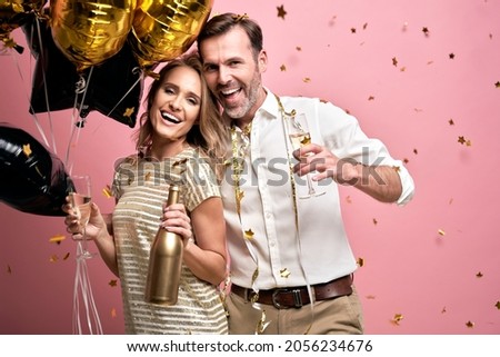 Couple have fun at the party                        