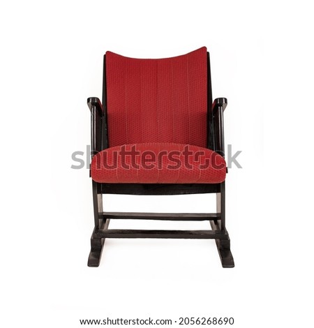 Old theater seat on white background