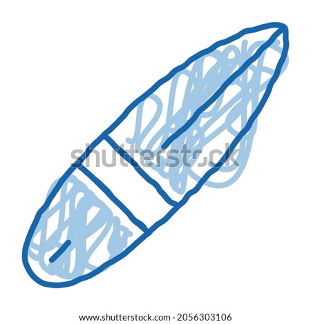 Canoe sketch icon vector. Hand drawn blue doodle line art Canoe sign. isolated symbol illustration