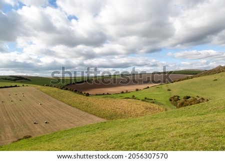 An Autumnal South Downs View over Farmland