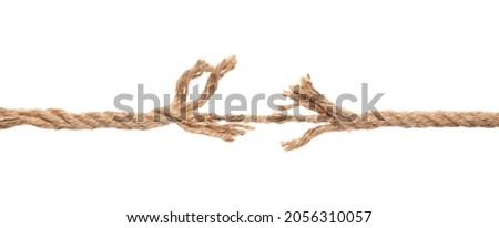 Frayed rope on white background Royalty-Free Stock Photo #2056310057