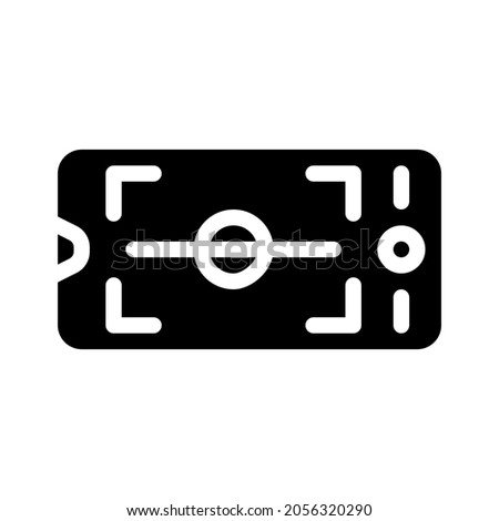 horizon level phone camera glyph icon vector. horizon level phone camera sign. isolated contour symbol black illustration