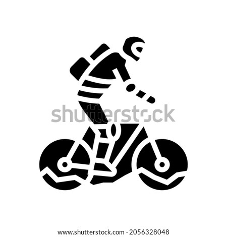 mountain riding bike glyph icon vector. mountain riding bike sign. isolated contour symbol black illustration