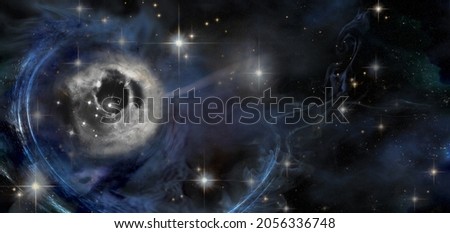 Abstract space wallpaper. Spiral galactic with clouds core in outer space. Copy space for your sci fi text. Elements of this image furnished by NASA.