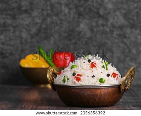 Traditional Indian Basmati Rice Bowl  Royalty-Free Stock Photo #2056356392