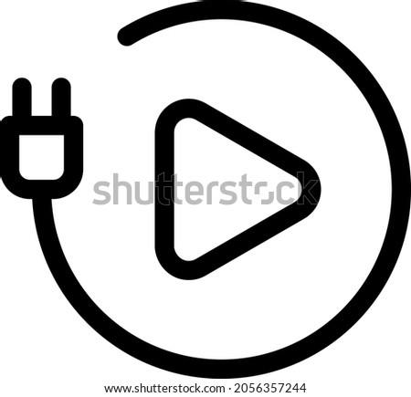Plug And Play Outline Vector Icon Design 
 Royalty-Free Stock Photo #2056357244