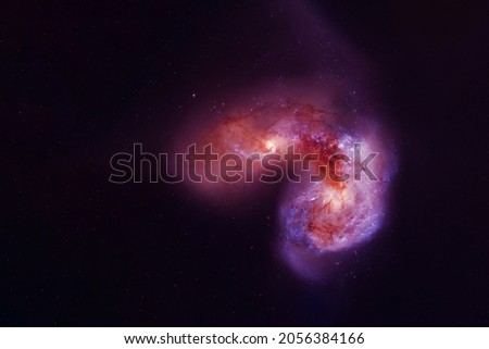 Red galaxy in deep space. Elements of this image were furnished by NASA. High quality photo