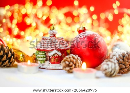  christmas decoration, christmas decoration on red
