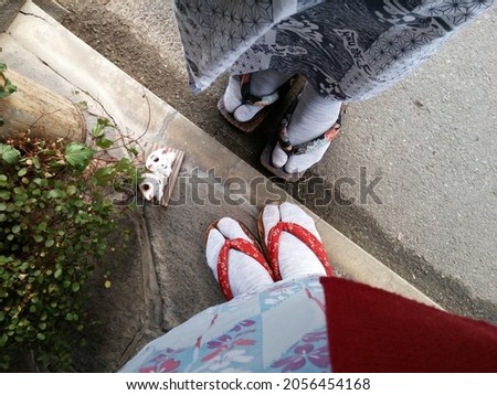 Japanese Traditional clothes Kimono and shoes