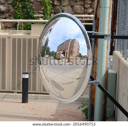 Large corner mirror to help drivers see around a corner. Convex safety mirror.                              