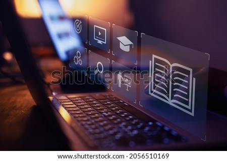 e-learning, online education concept, learn on internet Royalty-Free Stock Photo #2056510169