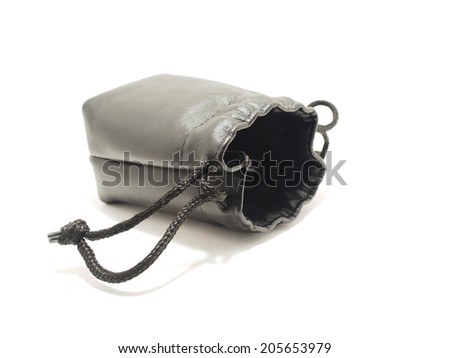 Black pouch isolated on white background