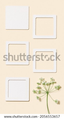 Minimal background with purple wild flower and pink paper sticky for notes or messages, empty blanks for text reminders.  Feminine blog mock up for planning, goals, to do list. Vertical format f