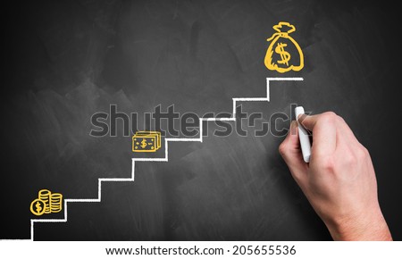 stairs to the big money Royalty-Free Stock Photo #205655536