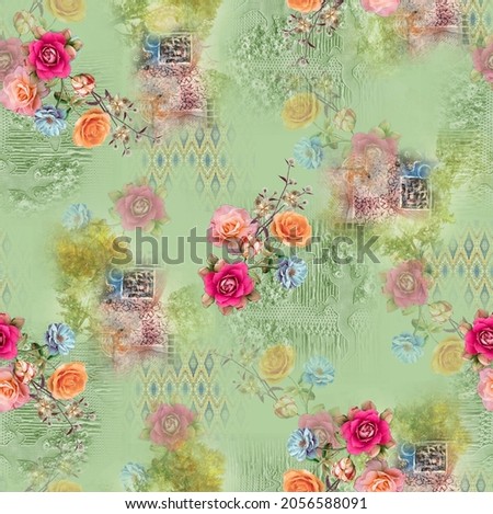 flower design textile print and wallpapers