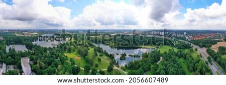 Aerial view of Nuremberg with a cloudy sky Royalty-Free Stock Photo #2056607489