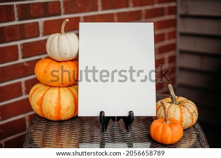 fall blank sign or poster mockup halloween
