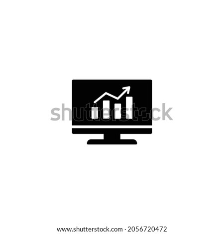 Monitor with Graph icon vector for web site Computer and mobile app