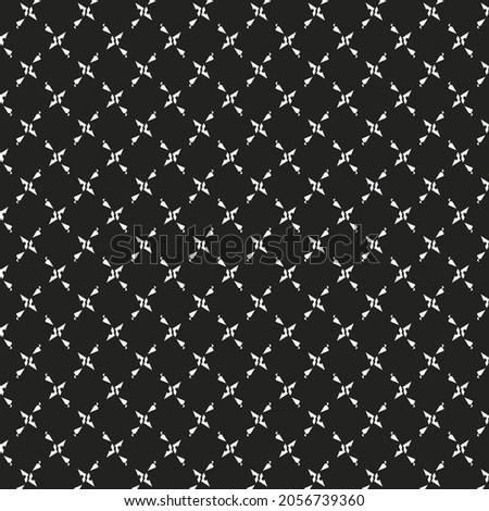 Broken mesh, black and white pattern. Textile design with crossed stripes.