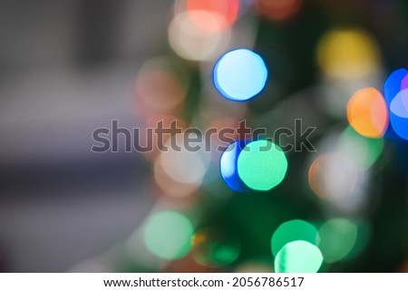 Decorative lights balls and pine Christmas and newyear holiday background