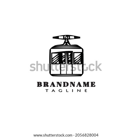 flat cable car logo cartoon icon design template black modern isolated vector illustration