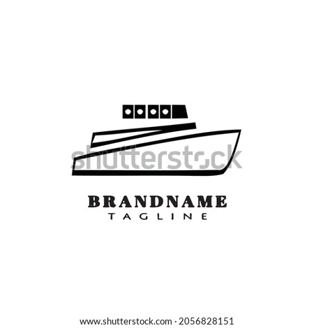 boat logo cartoon icon design template black modern cute vector illustration