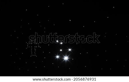 glowing Holy Cross in the starry sky