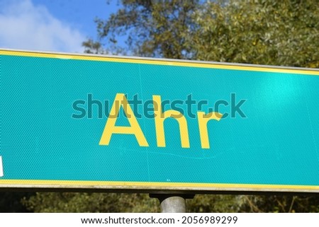 Ahr sign at a bridge