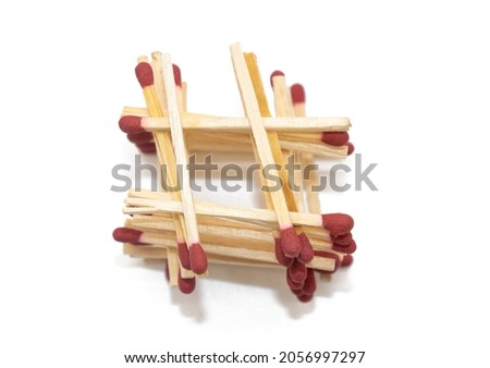 Piles of matchstick isolated on white background Royalty-Free Stock Photo #2056997297