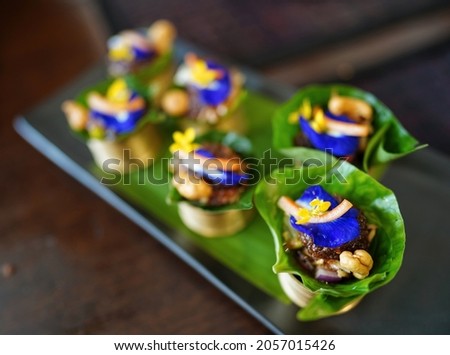 Thai foods in Michelin star restaurant in Thailand Royalty-Free Stock Photo #2057015426