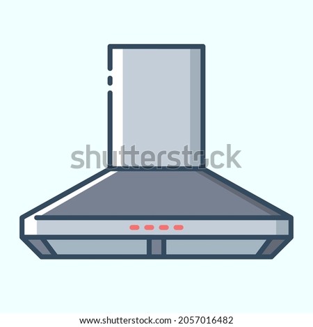 Cooker hood colored icon. Household and kitchen electronic appliances icons. Vector stylish outline illustrations on light background.