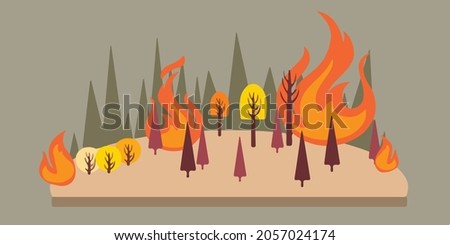 
Natural disaster concept illustration background, danger poster, be careful of forest fires