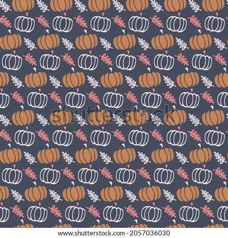 Pumpkin seamless pattern for fall hollyday. Thanksgiving and Halloween Elements.Pumpkin Flat Design Vegetable Icon