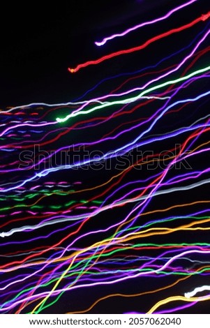 Fast movement of the colorful lights