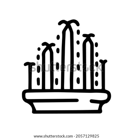 outdoors water fountain line vector doodle simple icon